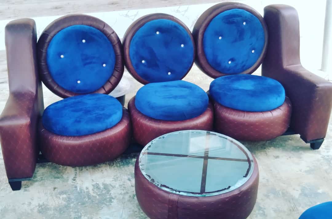 Tyre furniture showroom display