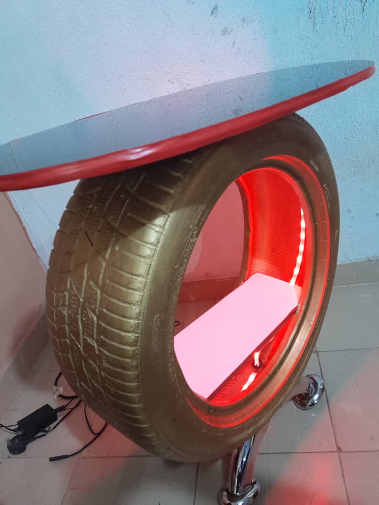 Gold Illuminated Tyre Table